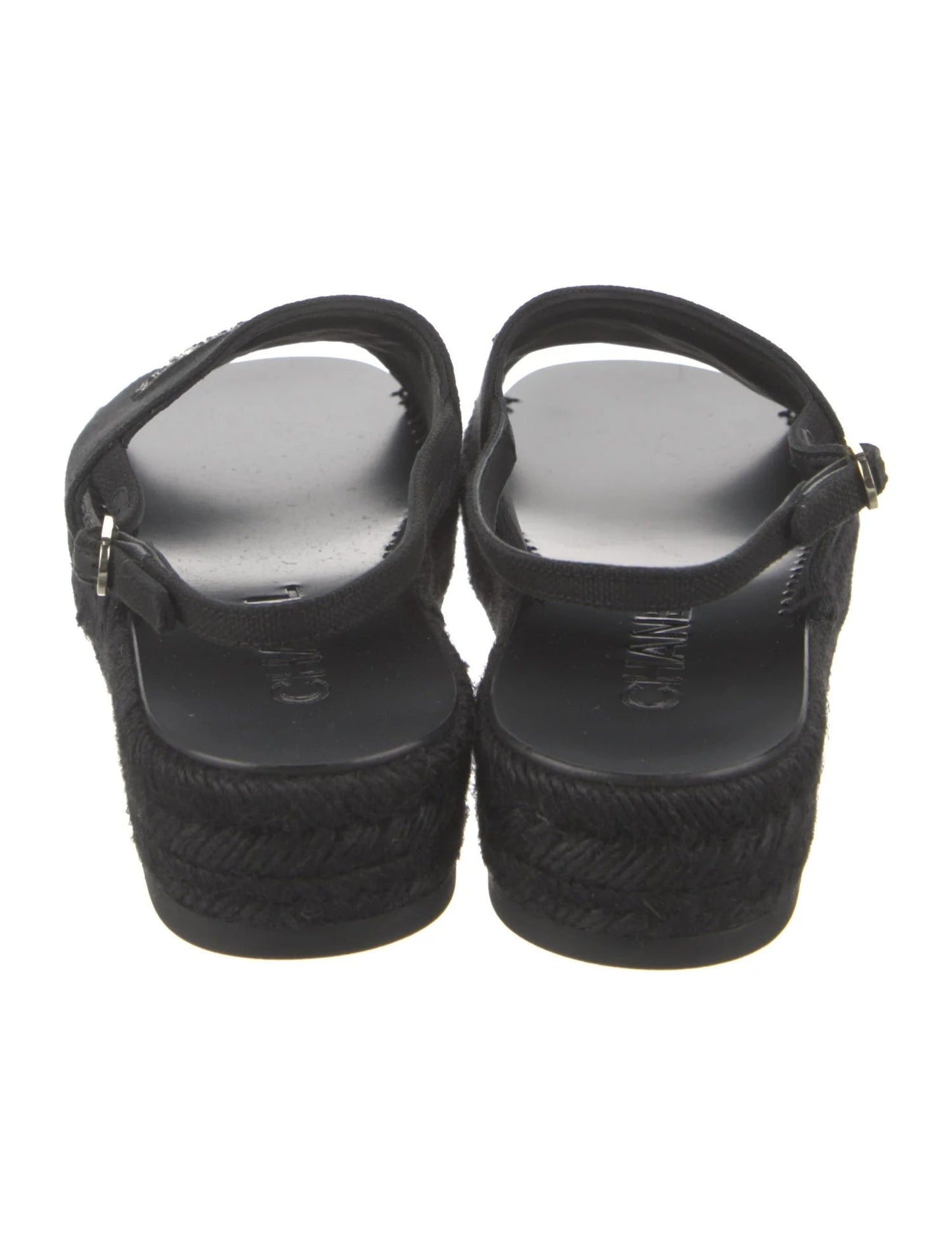 CHANEL INTERLOCKING CC LOGO SLINGBACK SANDALS