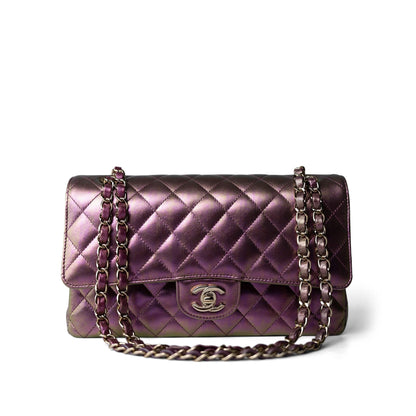 CHANEL IRIDESCENT MEDIUM QUILTED LAMBSKIN DOUBLE FLAP BAG