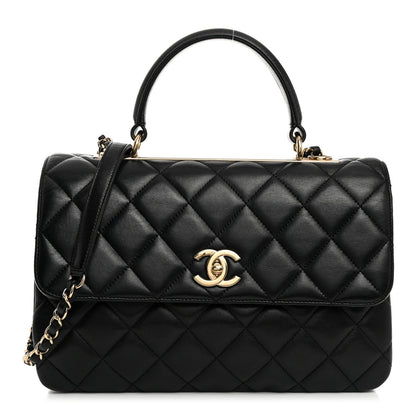 CHANEL QUILTED LAMBSKIN MEDIUM TRENDY CC HANDLE FLAP BAG