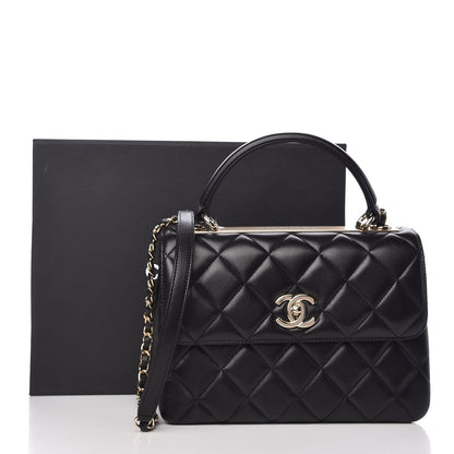 CHANEL QUILTED LAMBSKIN MEDIUM TRENDY CC HANDLE FLAP BAG