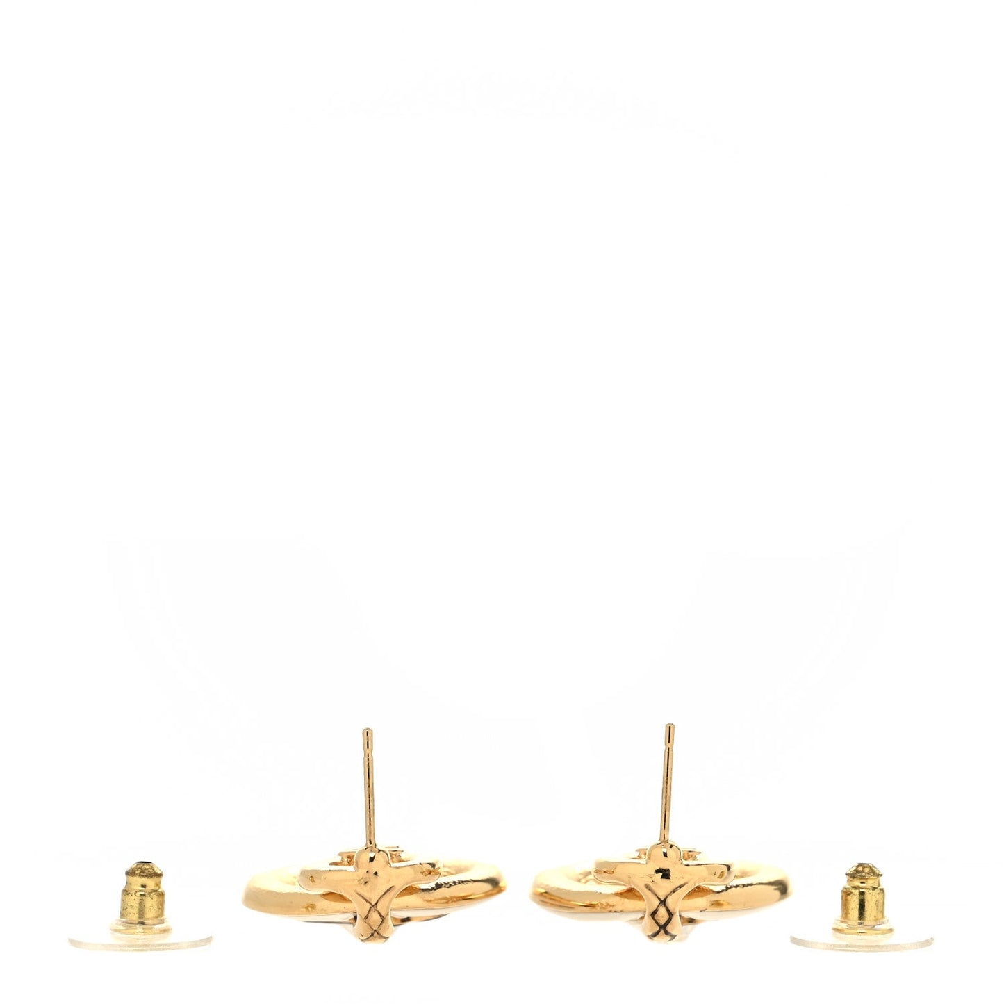 CHANEL METAL RESIN CC EARRINGS