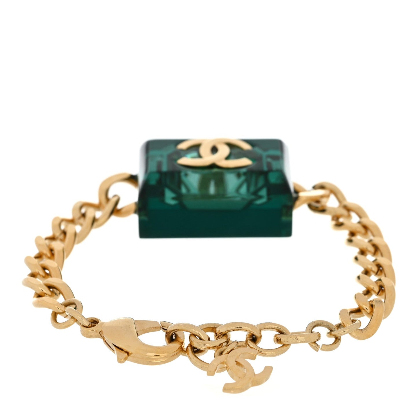 CHANEL MIRROR RESIN CC CHAIN LINK BRACELET