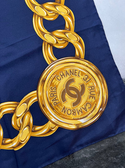 CHANEL PARIS 31 RUE CAMBON CC SILK SCARF