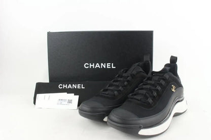 CHANEL QUILTED CC TRAINER SNEAKERS