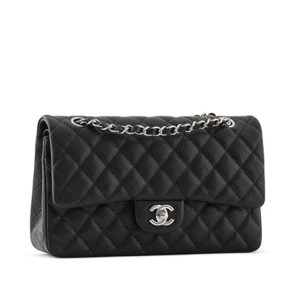 CHANEL CLASSIC QUILTED CAVIAR LEATHER DOUBLE FLAP BAG