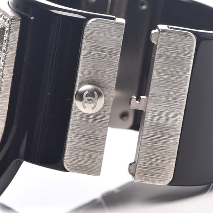 CHANEL RESIN SWAROVSKI BAGUETTE CRYSTAL CC CUFF BRACELET