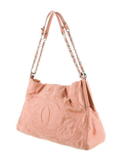CHANEL QUILTED CALFSKIN LEATHER SEA HIT IRIDESCENT LARGE TOTE BAG