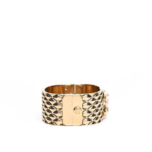 CHANEL STRASS DOR'E GOLD-TONE CUFF BRACELET