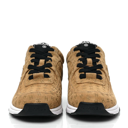 CHANEL SUEDE CALFSKIN PRINTED CC LOW-TOP SNEAKERS