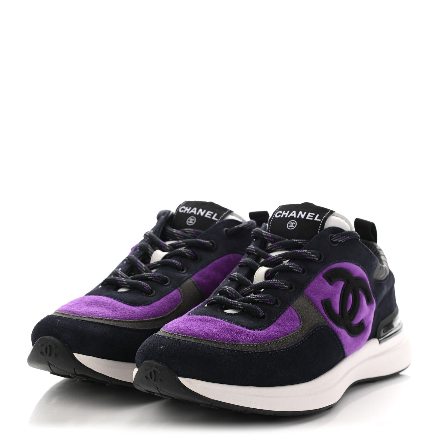 CHANEL CC SUEDE CALFSKIN SNEAKERS