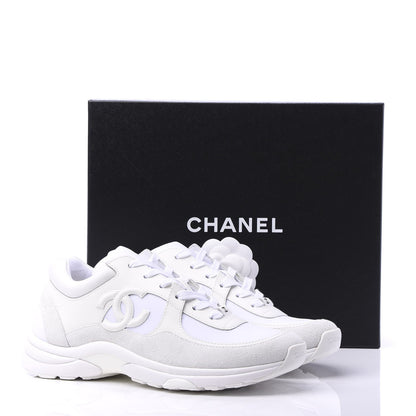 CHANEL SUEDE CALFSKIN LEATHER CC SNEAKERS