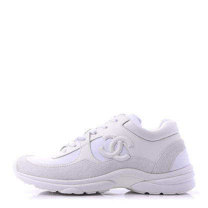CHANEL SUEDE CALFSKIN LEATHER CC SNEAKERS