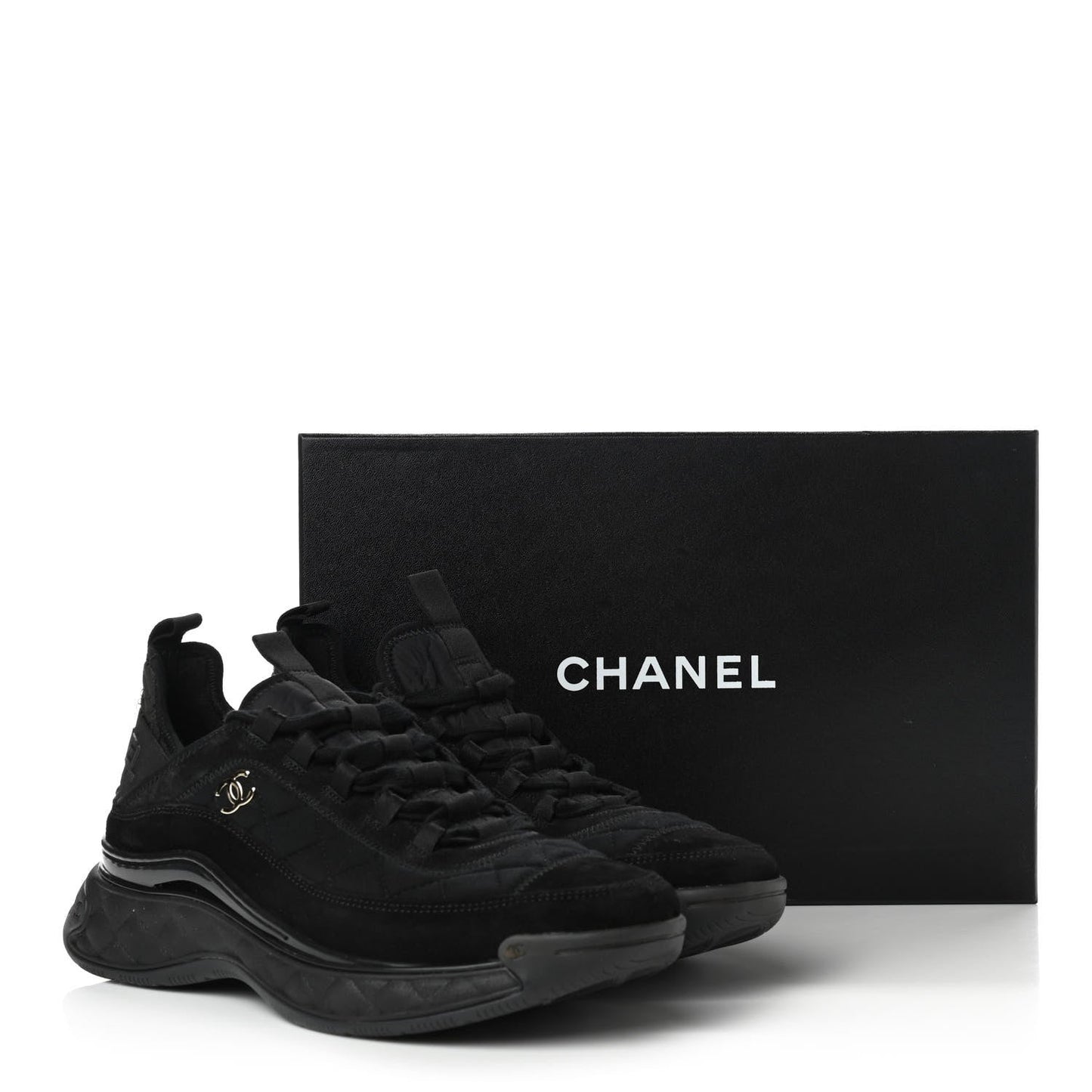 CHANEL CC SUEDE CALFSKIN MIXED MEDIA SNEAKERS