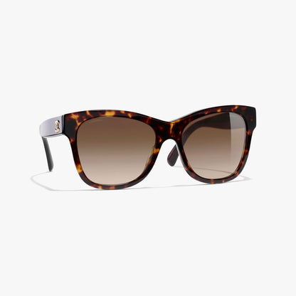 CHANEL TORTOISE ACETATE BUTTERFLY SUNGLASSES