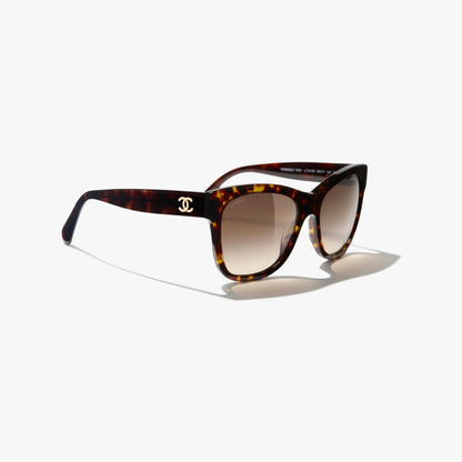 CHANEL TORTOISE ACETATE BUTTERFLY SUNGLASSES