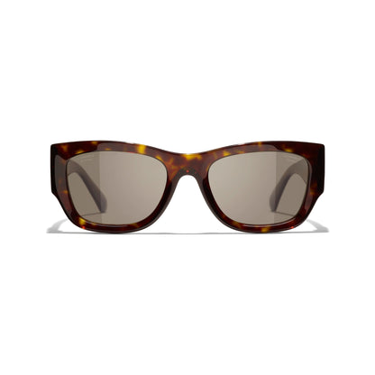 CHANEL TORTOISE RECTANGLE SUNGLASSES