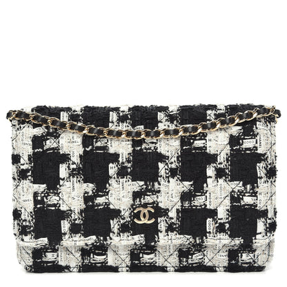 CHANEL TWEED QUILTED WALLET ON A CHAIN