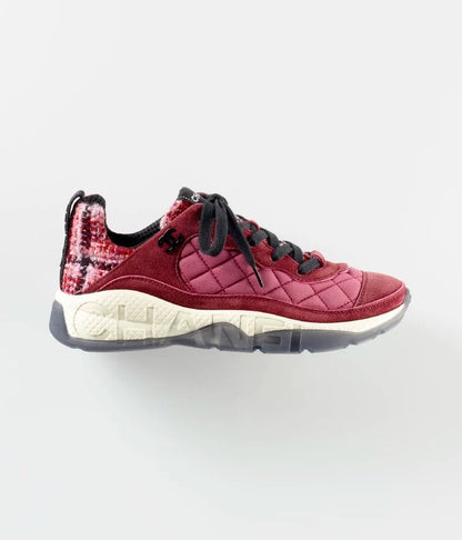 CHANEL SUEDE CALFSKIN TWEED CC SNEAKERS