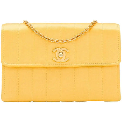 CHANEL VINTAGE VERTICAL QUILTED SATIN MINI FLAP BAG