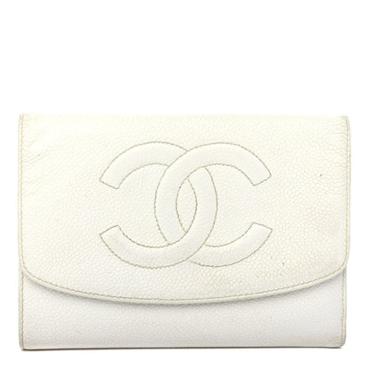 CHANEL VINTAGE WHITE CAVIAR WALLET