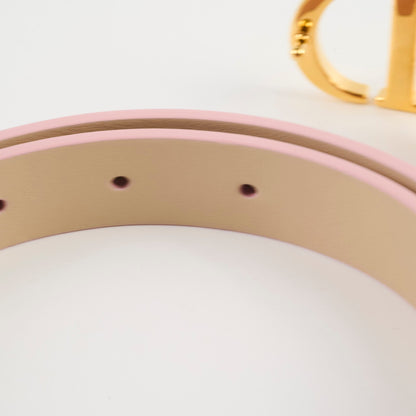 Christian Dior Women 30 Montaigne Belt Reversible Pink Beige Size 75