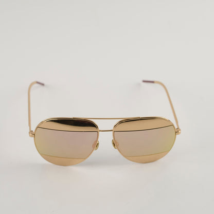 Christian Dior Split Aviator Sunnies Gold/Pink