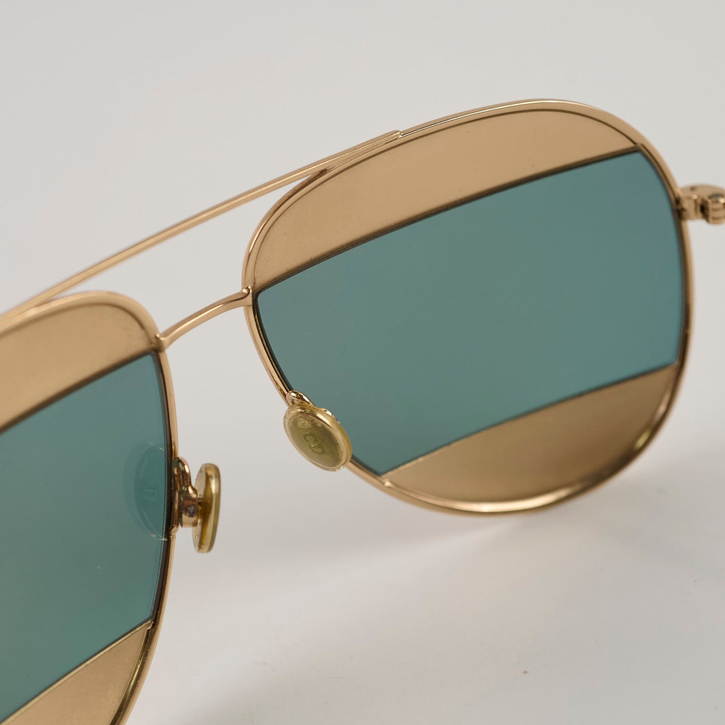 Christian Dior Split Aviator Sunnies Gold/Pink