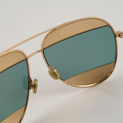 Christian Dior Split Aviator Sunnies Gold/Pink
