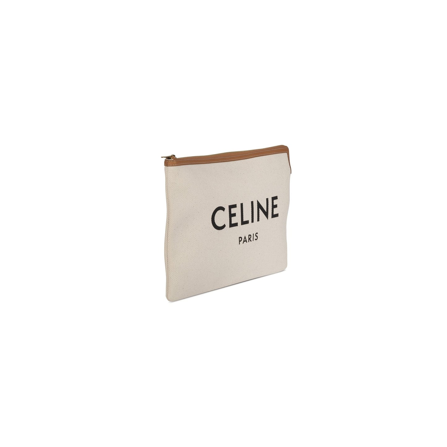 Celine 2019 Large Logo Printed Canvas Pouch Clutch