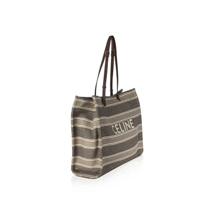Celine 2019 Striped Jacquard Cabas Tote