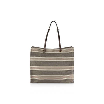 Celine 2019 Striped Jacquard Cabas Tote