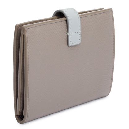 Celine 2020 Grey/Blue Bicolor Calfskin Leather Medium Strap Wallet