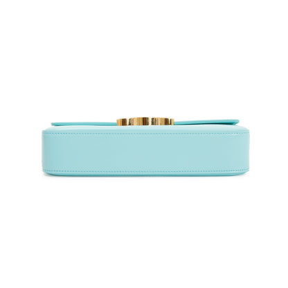 Celine 2021 Blue Smooth Calfskin Leather Triomphe Claude Shoulder Bag