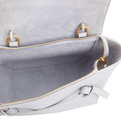 Celine 2021 Grey Grained Calfskin Leather Nano Belt Bag