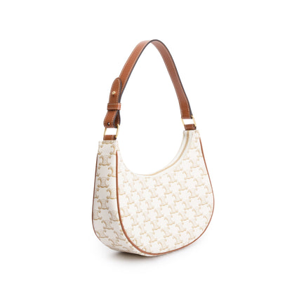 Celine 2021 White Triomphe Canvas Ava Shoulder Bag