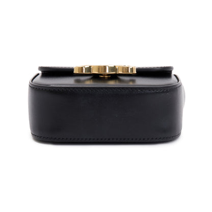Celine 2022 Black Calfskin Leather Mini Triomphe Belt Bag