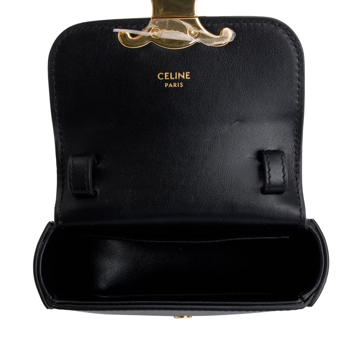 Celine 2022 Black Calfskin Leather Mini Triomphe Belt Bag