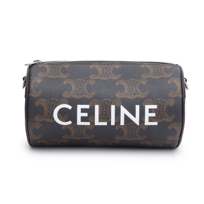 Celine 2022 Brown Triomphe Canvas Cylinder Bag