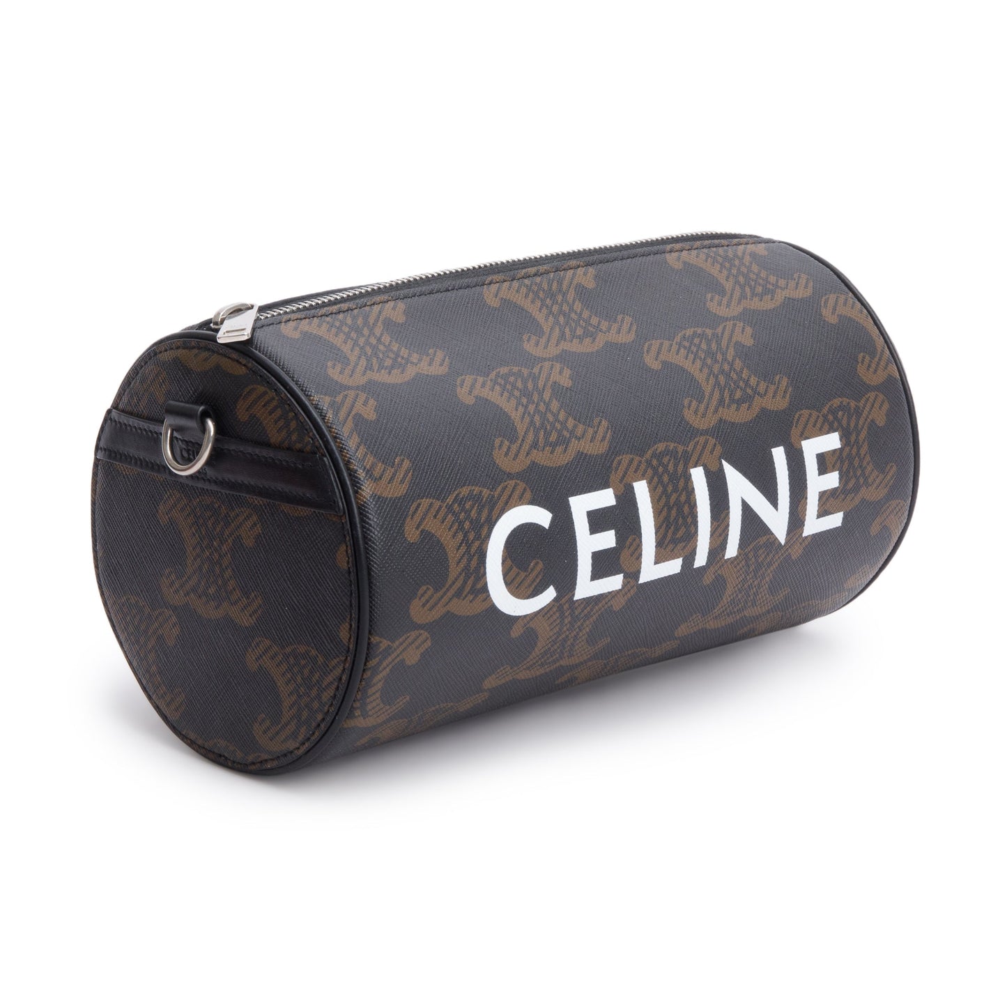 Celine 2022 Brown Triomphe Canvas Cylinder Bag