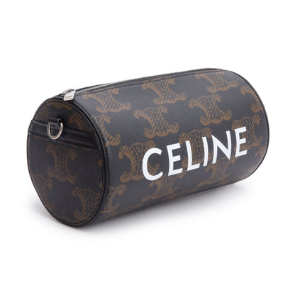 Celine 2022 Brown Triomphe Canvas Cylinder Bag