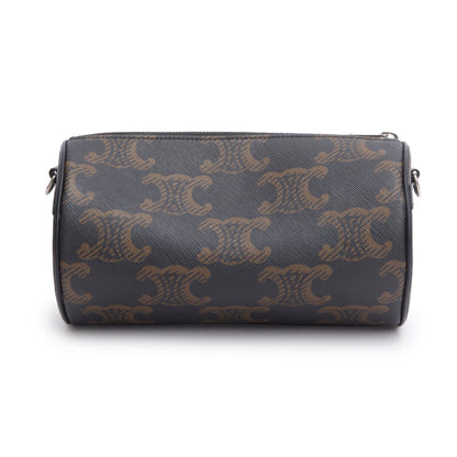Celine 2022 Brown Triomphe Canvas Cylinder Bag
