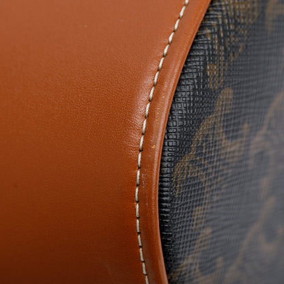 Celine 2020 Brown Triomphe Canvas Medium Bucket Bag