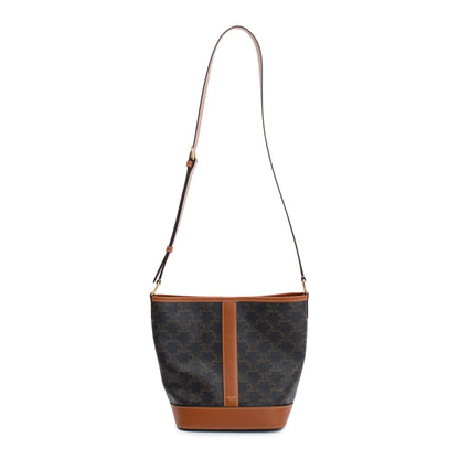 Celine 2022 Brown Triomphe Canvas Small Bucket Bag