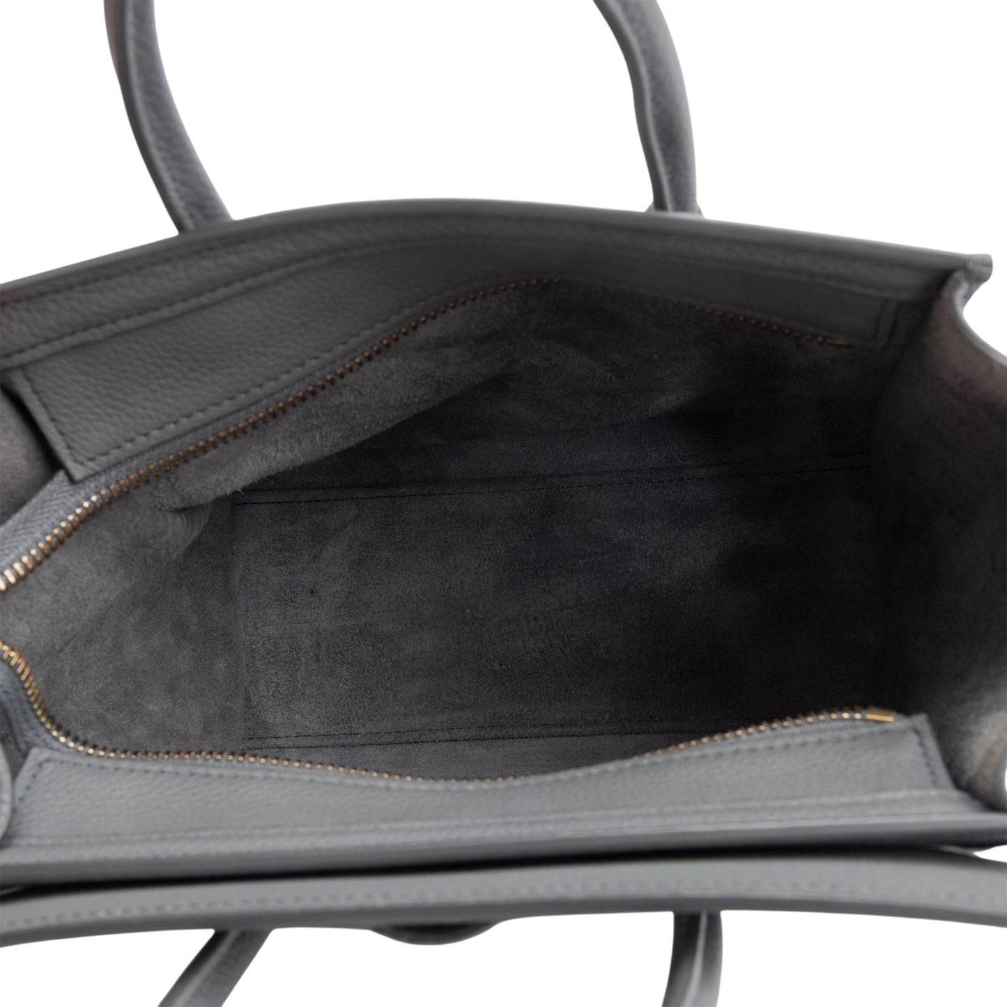 Celine 2022 Grey Calfskin Leather Nano Luggage Tote