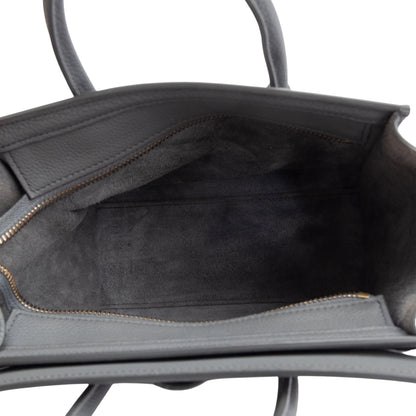Celine 2022 Grey Calfskin Leather Nano Luggage Tote