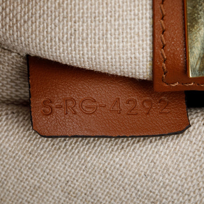 Celine 2022 Neutral Canvas Brown Leather Logo Teen 16 Bucket Bag