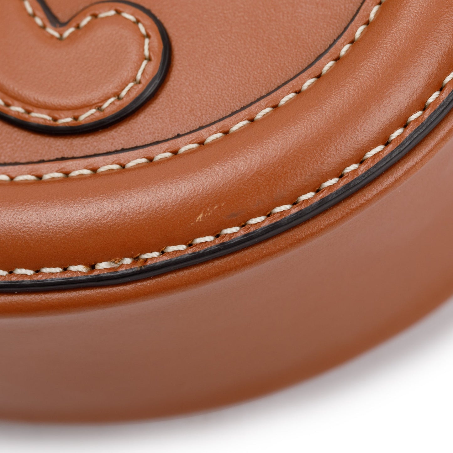 Celine 2022 Tan Smooth Calfskin Leather Mini Cuir Triomphe Oval Crossbody Bag
