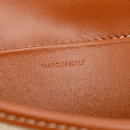 Celine 2022 Tan Smooth Calfskin Leather Neutral Canvas Besace Cuir Triomphe Crossbody Bag