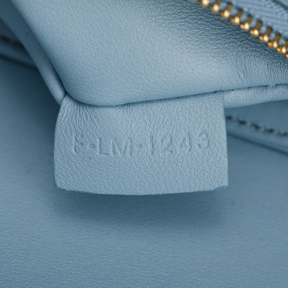 Celine 2023 Blue Shiny Calfskin Leather Teen Triomphe Shoulder Bag