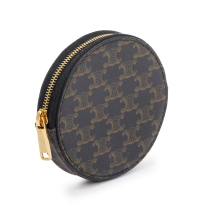 Celine 2023 Brown Triomphe Canvas Coin Purse